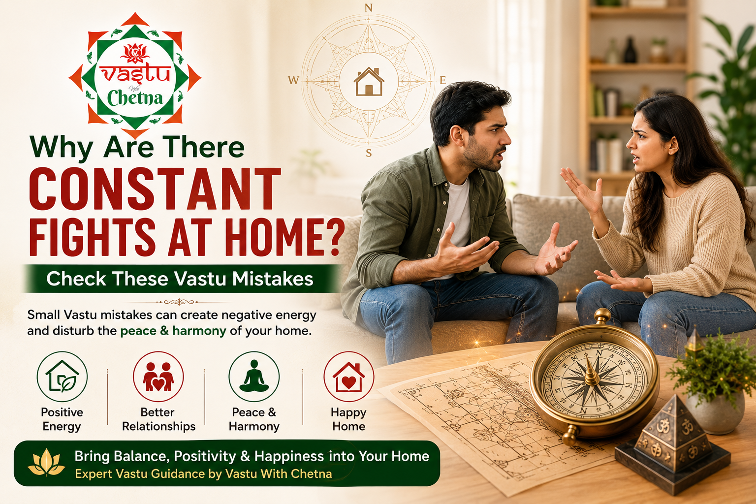 Why are there constant fights at home? Common Vastu mistakes explained by Vastu With Chetna.
